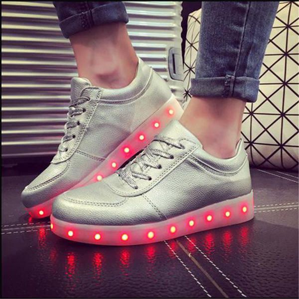 Unisex Usb Led Light Lace Up Luminous Couple Shoes Ropa Deportiva Zapatilla De Deporte Zapatos Casuales