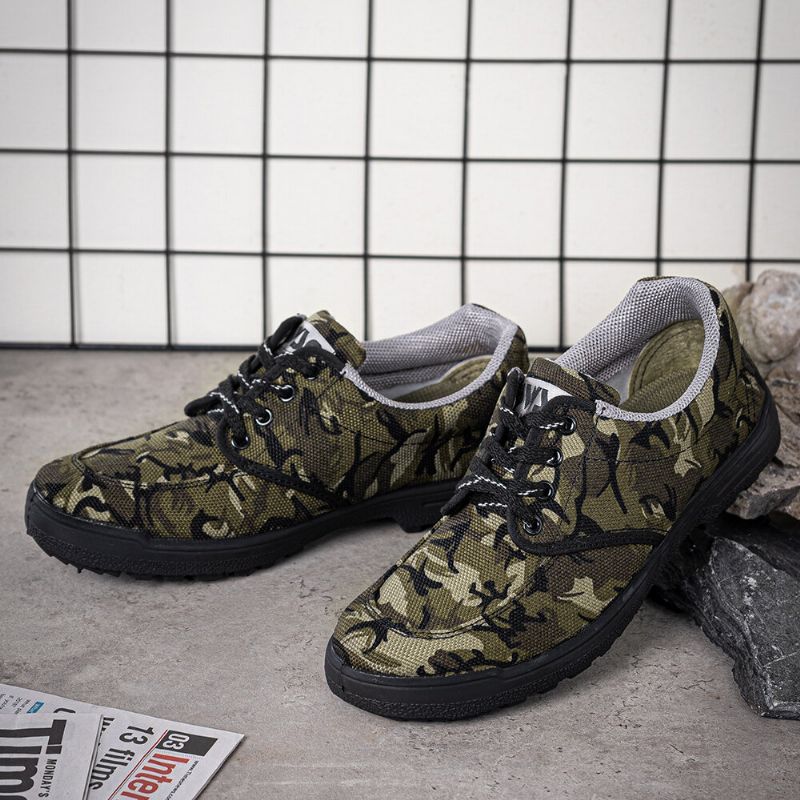 Zapatillas De Deporte De Camuflaje Para Hombre Zapatos De Estilo De Trabajo Suaves Y Transpirables Antideslizantes