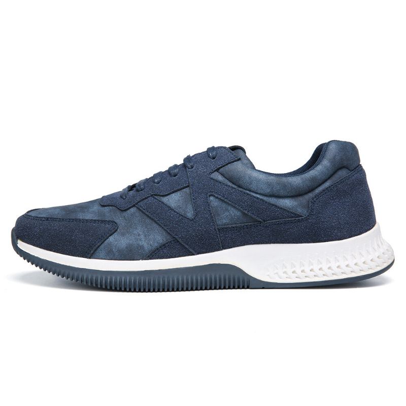 Zapatillas De Deporte Informales Deportivas Antideslizantes Transpirables De Cuero De Microfibra Para Hombre