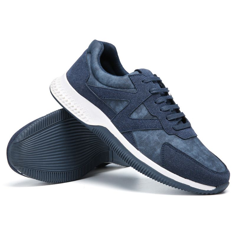 Zapatillas De Deporte Informales Deportivas Antideslizantes Transpirables De Cuero De Microfibra Para Hombre