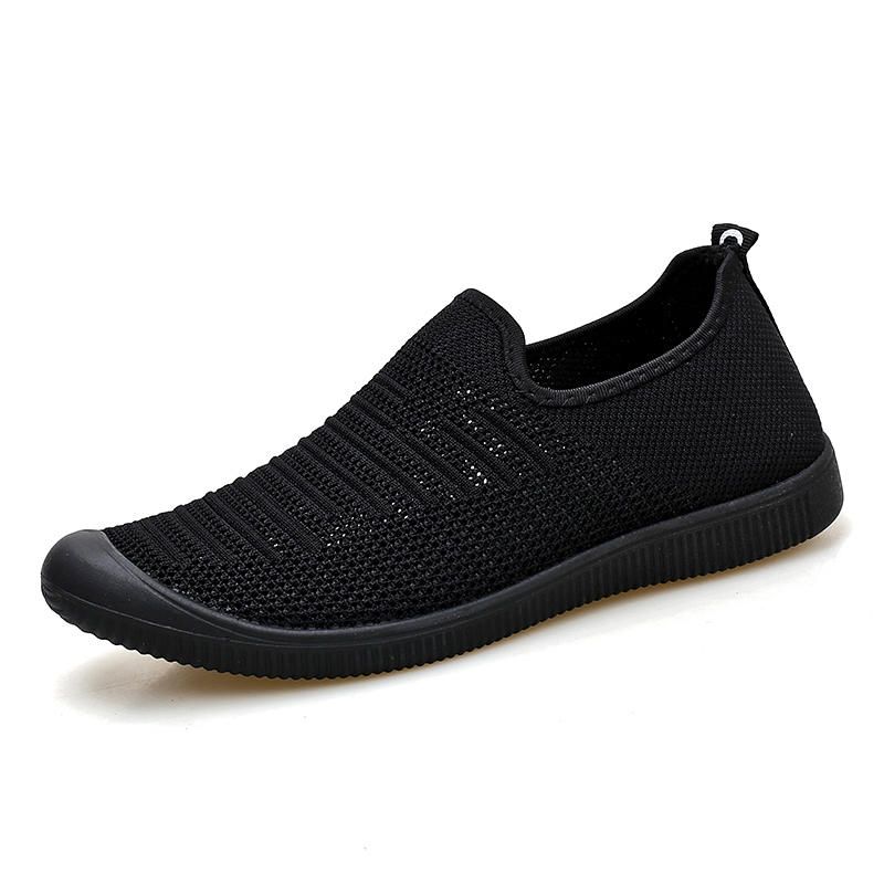 Zapatillas De Deporte Planas Informales De Malla De Punto Transpirable Para Hombre