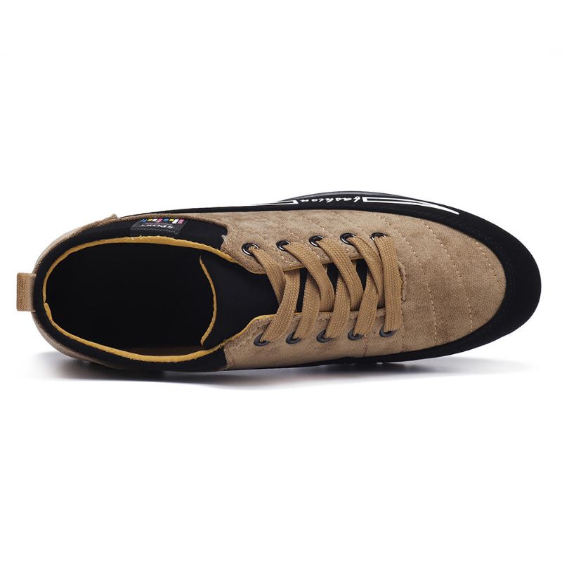 Zapatillas De Lona Transpirables Con Cordones Para Hombre