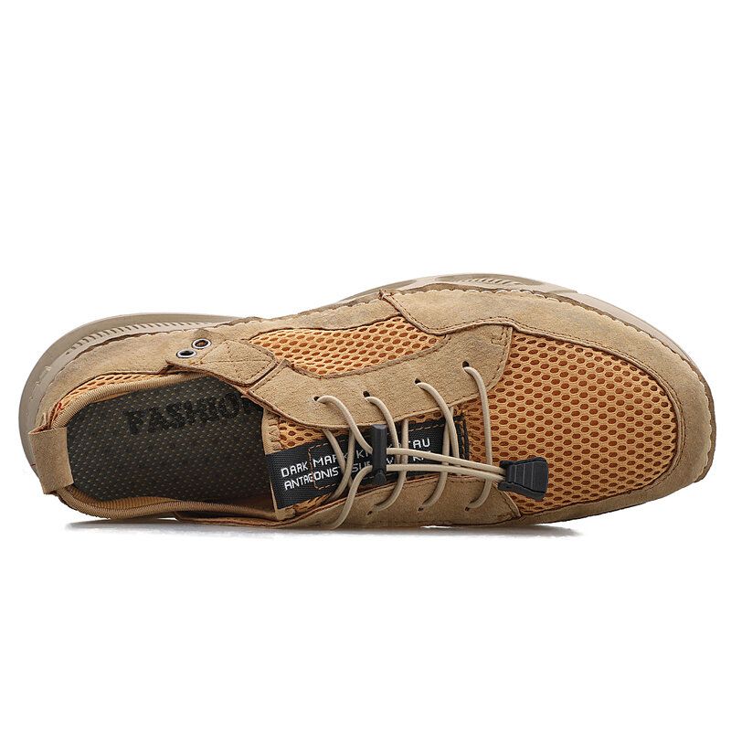 Zapatillas De Malla Para Hombre Transpirables Ligeras Informales Antideslizantes Protegidas Con Punta Zapatos Suaves