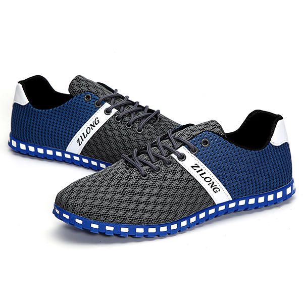 Zapatillas Planas De Lona Para Exteriores Informales Transpirables De Malla Para Hombre