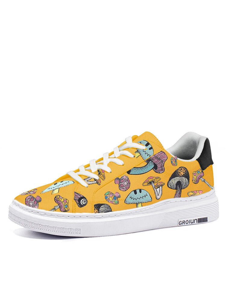 Zapatillas De Skate Con Estampado De Hongo Elemento Colorido Para Hombre