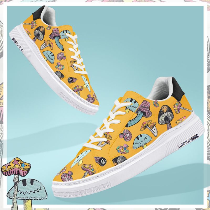 Zapatillas De Skate Con Estampado De Hongo Elemento Colorido Para Hombre