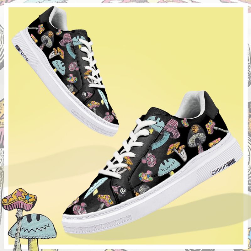 Zapatillas De Skate Con Estampado De Hongo Elemento Colorido Para Hombre