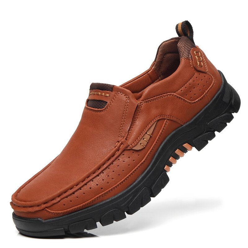 Zapatos Casuales Antideslizantes De Cuero De Microfibra Para Hombres