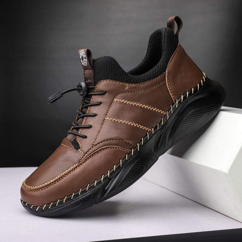 Zapatos Deportivos Casuales Suaves Antideslizantes Ligeros De Cuero De Vaca Para Hombres