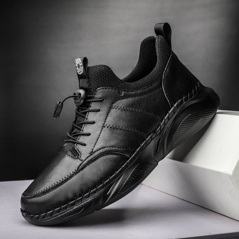 Zapatos Deportivos Casuales Suaves Antideslizantes Ligeros De Cuero De Vaca Para Hombres