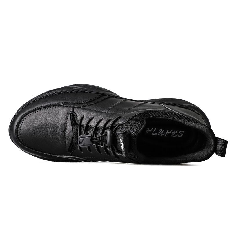 Zapatos Deportivos Casuales Suaves Antideslizantes Ligeros De Cuero De Vaca Para Hombres