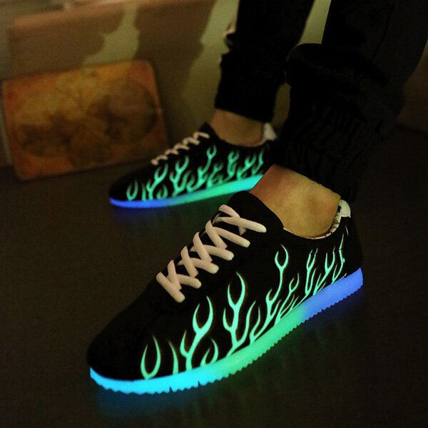 Zapatos Lumineuse Unisex Con Cordones Zapatos De Pareja Con Luz Nocturna Zapatillas Iluminadas