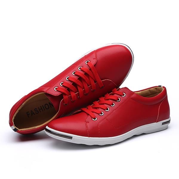 Zapatos Oxford Planos Con Punta Redonda Y Cordones De Color Puro Para Hombre