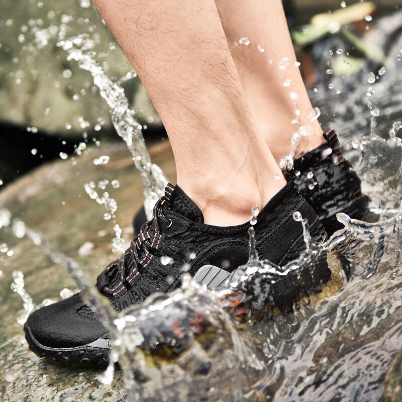 Zapatos De Senderismo De Agua Antideslizantes Transpirables De Malla Al Aire Libre Para Hombres