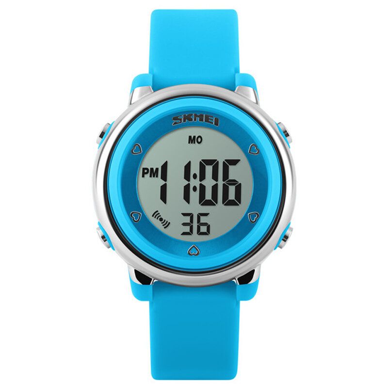 1100 Reloj Deportivo De Moda Para Niños Fecha Semana Pantalla 7 Colores El Light 5atm Reloj Digital Impermeable Para Niños