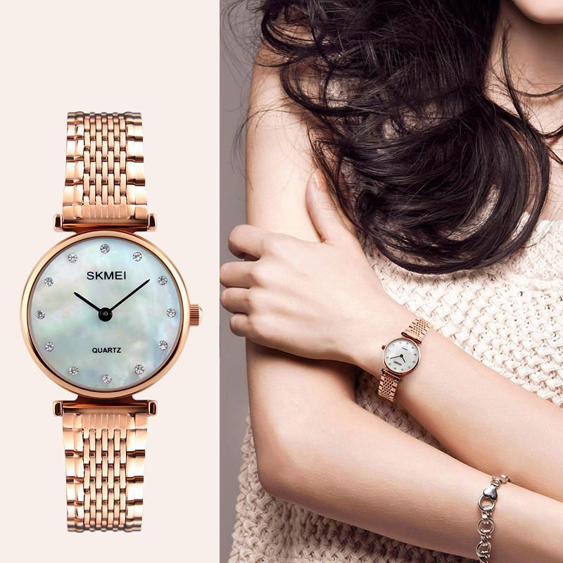 1223 Diamantes De Imitación Reloj De Pulsera Impermeable Para Mujer Reloj De Estilo Casual Relojes De Cuarzo