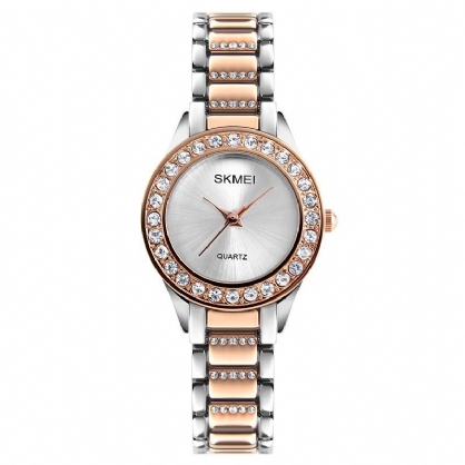 1262 Reloj De Pulsera Impermeable Para Mujer Reloj De Cuarzo De Regalo Con Correa De Acero Inoxidable