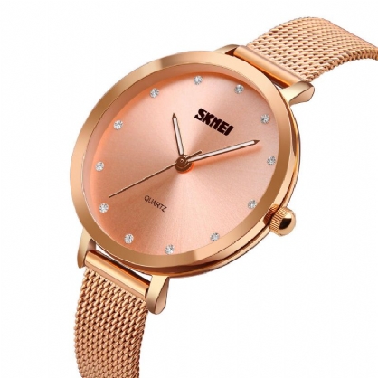 1291 Relojes De Cuarzo De Cristal Reloj De Pulsera De Acero Completo Con Esfera Ultrafina Para Mujer