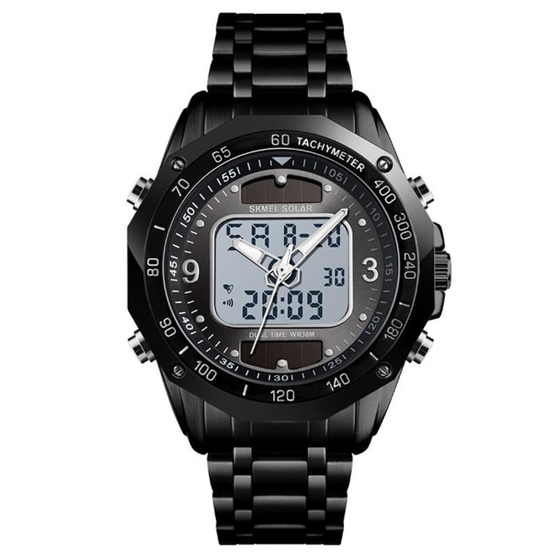 1493 Reloj De Cuarzo Digital Para Hombre De Moda 3atm Reloj De Pantalla Dual Con Pantalla Luminosa A Prueba De Agua