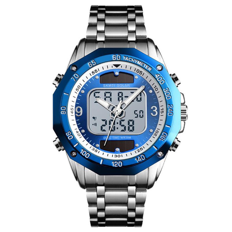 1493 Reloj De Cuarzo Digital Para Hombre De Moda 3atm Reloj De Pantalla Dual Con Pantalla Luminosa A Prueba De Agua