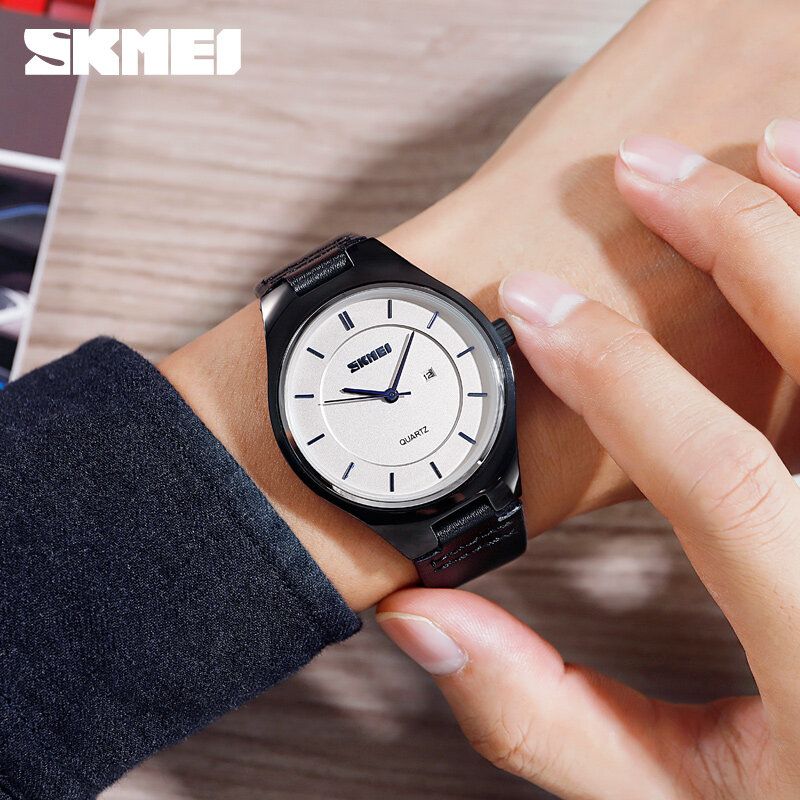 1575 Reloj De Pulsera Ultrafino De Estilo Casual Para Hombre Con Visualización De Fecha Reloj De Cuarzo Resistente Al Agua