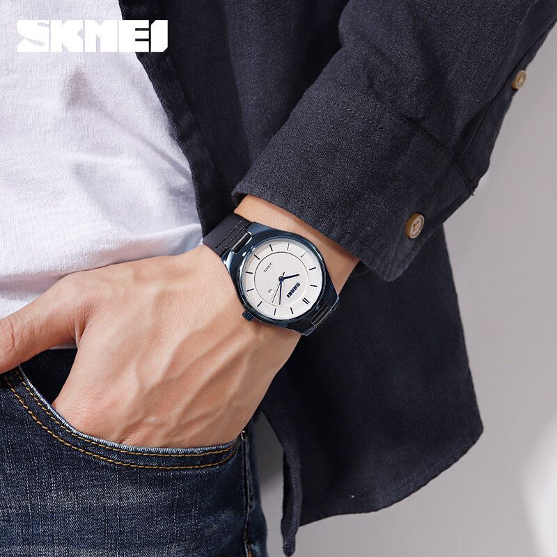 1575 Reloj De Pulsera Ultrafino De Estilo Casual Para Hombre Con Visualización De Fecha Reloj De Cuarzo Resistente Al Agua