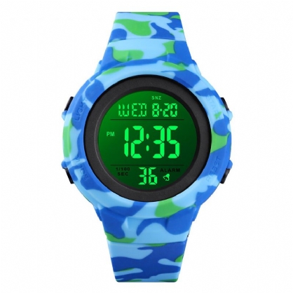 1615 Moda 50 M Impermeable Pantalla Luminosa Cuenta Atrás Alarma Cronómetro Hombres Deporte Reloj Digital