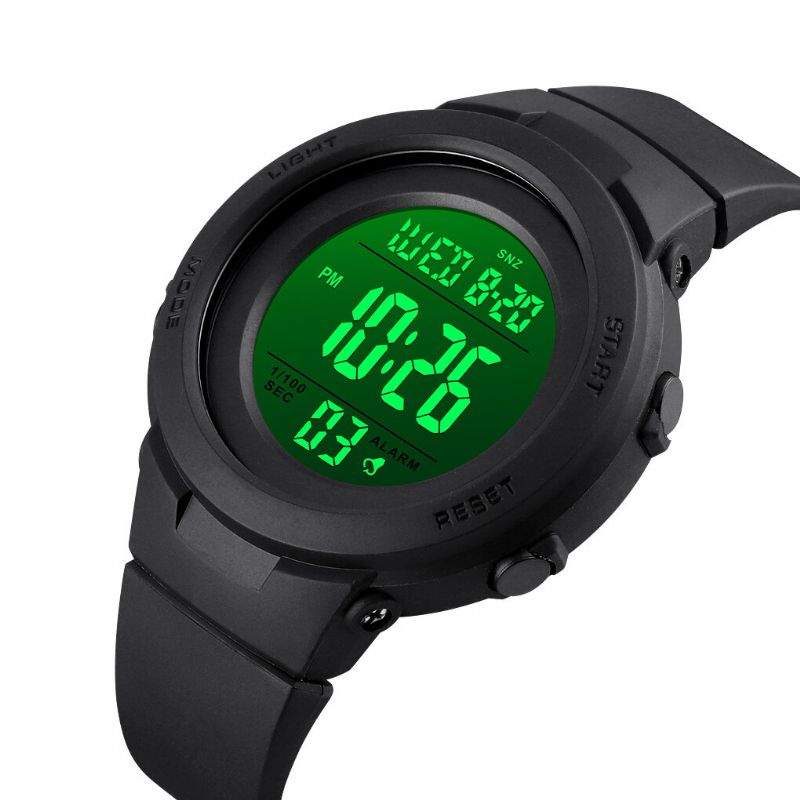 1615 Moda 50 M Impermeable Pantalla Luminosa Cuenta Atrás Alarma Cronómetro Hombres Deporte Reloj Digital