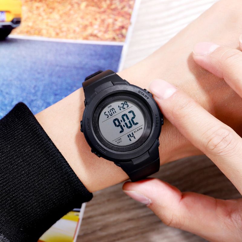 1615 Moda 50 M Impermeable Pantalla Luminosa Cuenta Atrás Alarma Cronómetro Hombres Deporte Reloj Digital