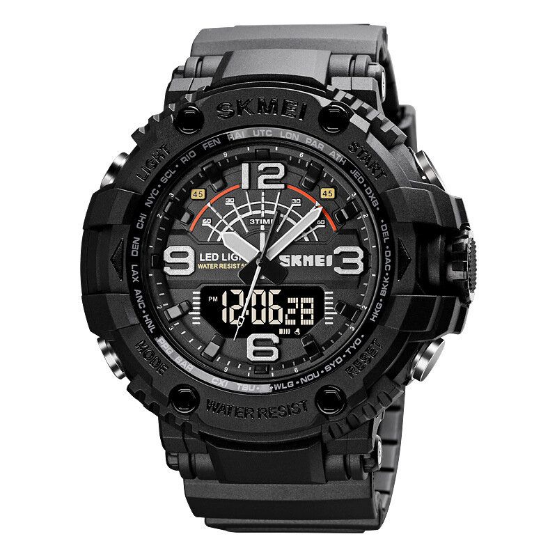 1617 Led Light Sport Reloj Digital Para Hombre 5atm Cronómetro Impermeable Reloj De Camuflaje Con Doble Pantalla