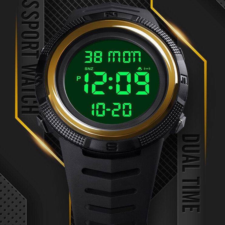 1632 Reloj Deportivo Fecha Semana Pantalla Cronógrafo Cronómetro Impermeable Led Reloj Digital Nocturno