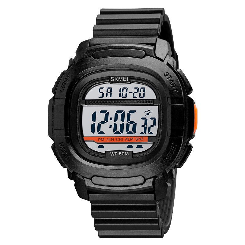 1657 Reloj Deportivo Para Hombre Fecha Semana Pantalla 5atm Cronómetro Impermeable Cuenta Regresiva Luz Led Reloj Digital Para Exteriores