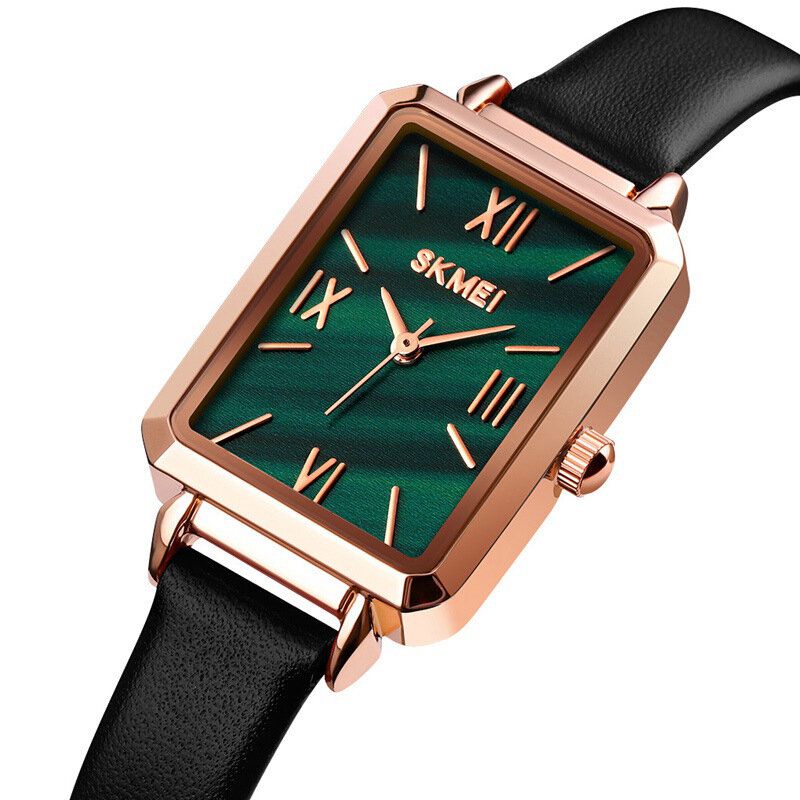 1706 Dial Texturizado Reloj De Pulsera Ultra Fino Para Mujer Reloj De Cuarzo Con Banda De Cuero De Moda