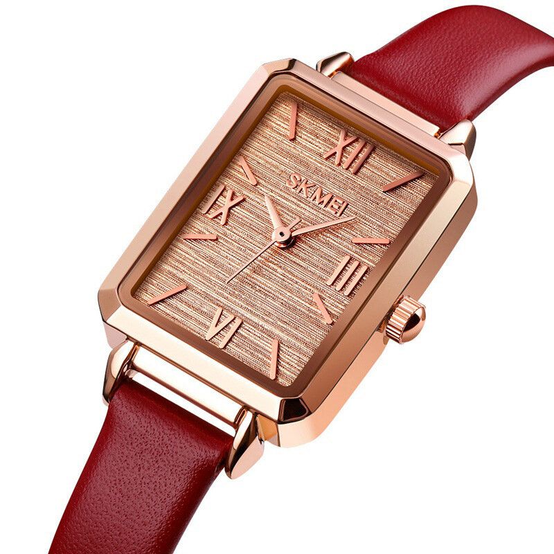 1706 Dial Texturizado Reloj De Pulsera Ultra Fino Para Mujer Reloj De Cuarzo Con Banda De Cuero De Moda