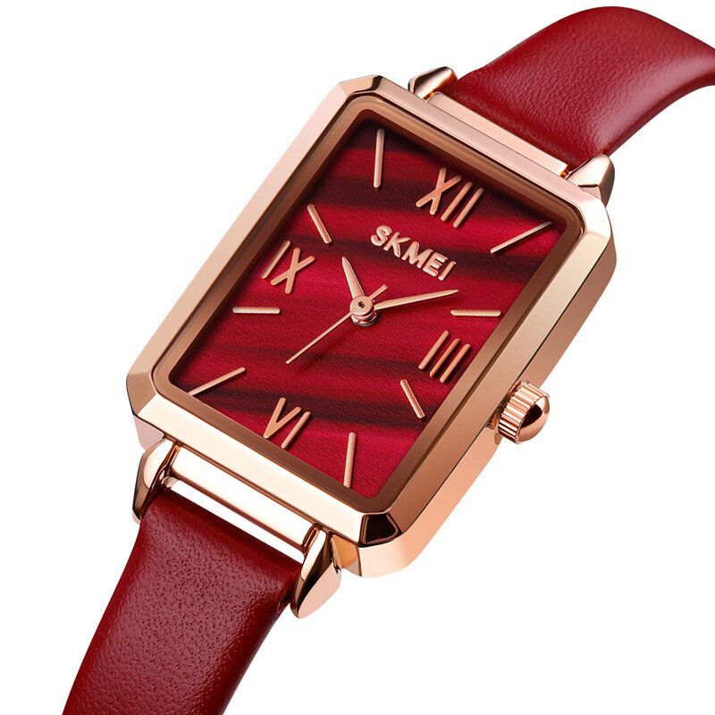 1706 Dial Texturizado Reloj De Pulsera Ultra Fino Para Mujer Reloj De Cuarzo Con Banda De Cuero De Moda