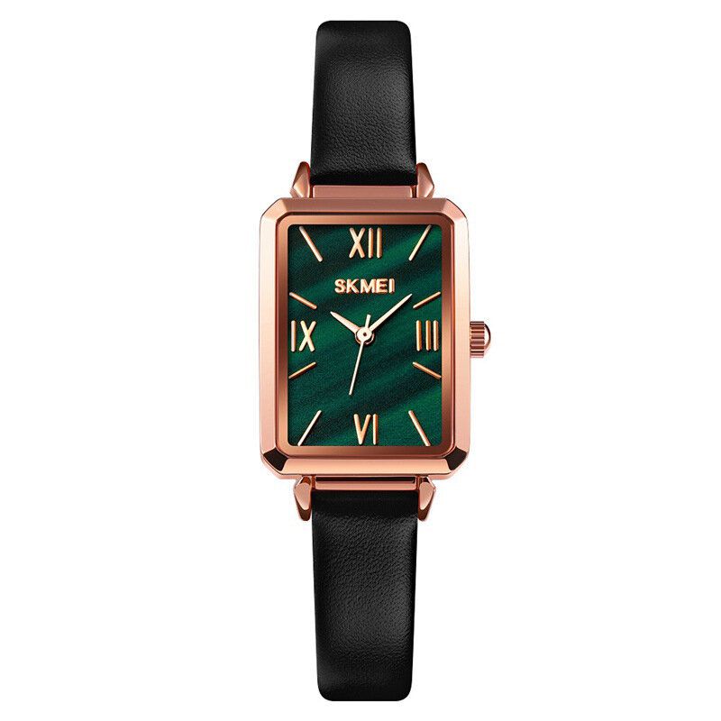 1706 Dial Texturizado Reloj De Pulsera Ultra Fino Para Mujer Reloj De Cuarzo Con Banda De Cuero De Moda