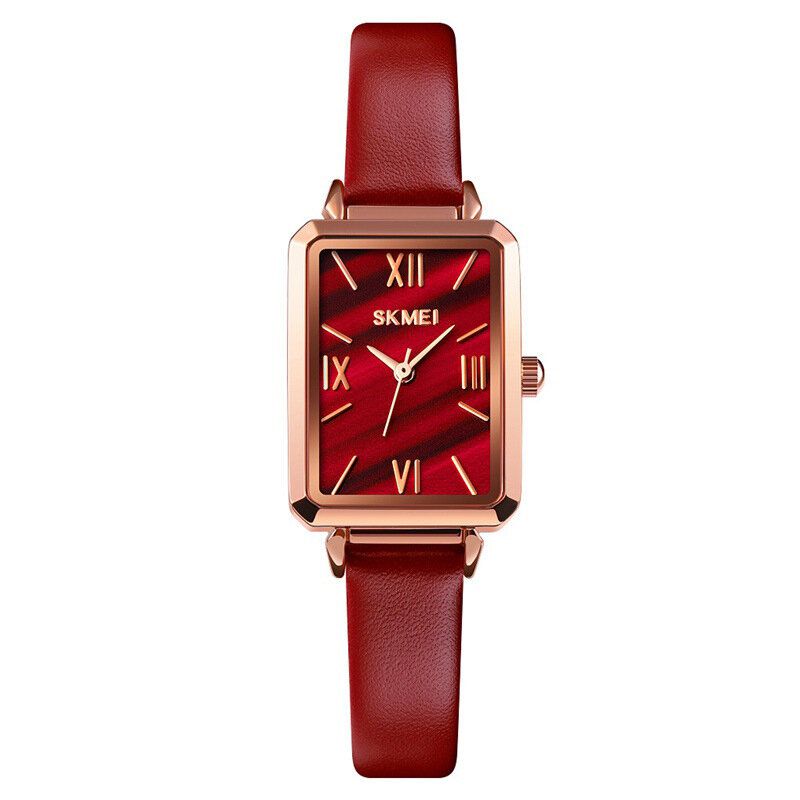 1706 Dial Texturizado Reloj De Pulsera Ultra Fino Para Mujer Reloj De Cuarzo Con Banda De Cuero De Moda