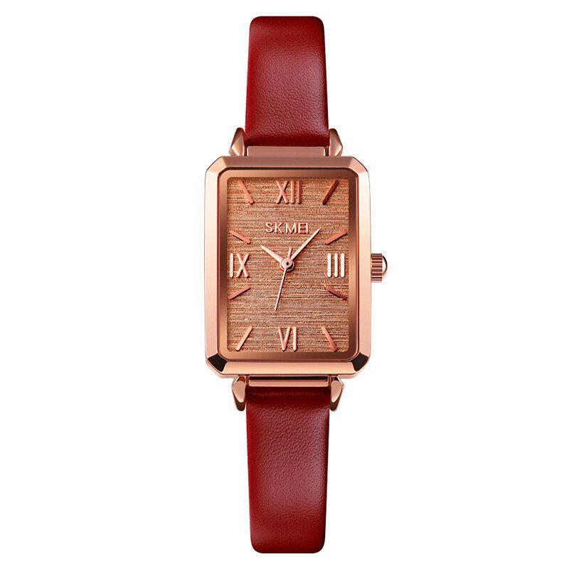 1706 Dial Texturizado Reloj De Pulsera Ultra Fino Para Mujer Reloj De Cuarzo Con Banda De Cuero De Moda