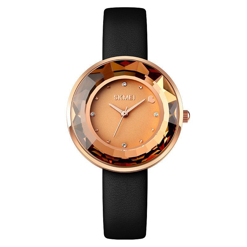 1707 Reloj De Moda Para Mujer Espejo De Corte Tridihombreional Reloj De Cuarzo Para Dama Con Esfera Pequeña Simple