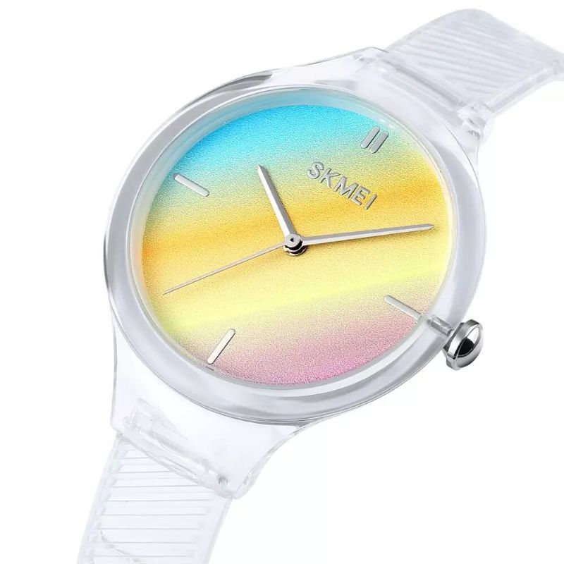 1714 Reloj De Mujer De Moda Reloj De Cuarzo De Señora Impermeable Transparente Colorido