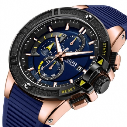 2095 Reloj De Moda Para Hombre Cronógrafo Impermeable Pantalla Luminosa Reloj Deportivo De Cuarzo