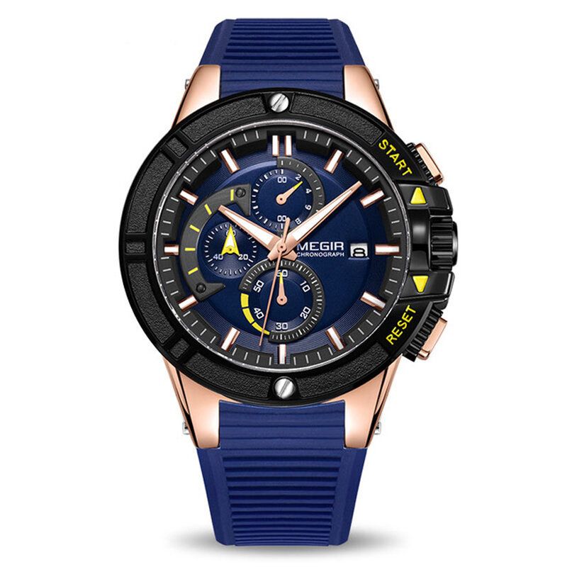 2095 Reloj De Moda Para Hombre Cronógrafo Impermeable Pantalla Luminosa Reloj Deportivo De Cuarzo