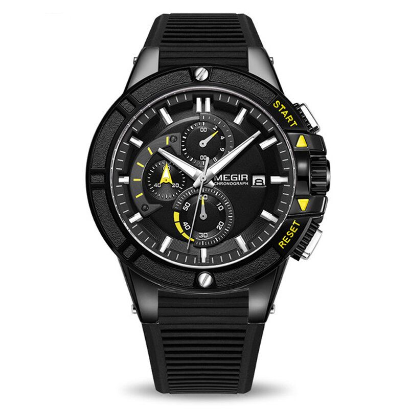 2095 Reloj De Moda Para Hombre Cronógrafo Impermeable Pantalla Luminosa Reloj Deportivo De Cuarzo