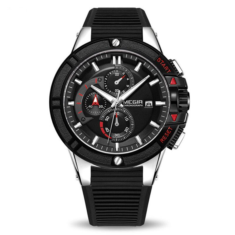 2095 Reloj De Moda Para Hombre Cronógrafo Impermeable Pantalla Luminosa Reloj Deportivo De Cuarzo