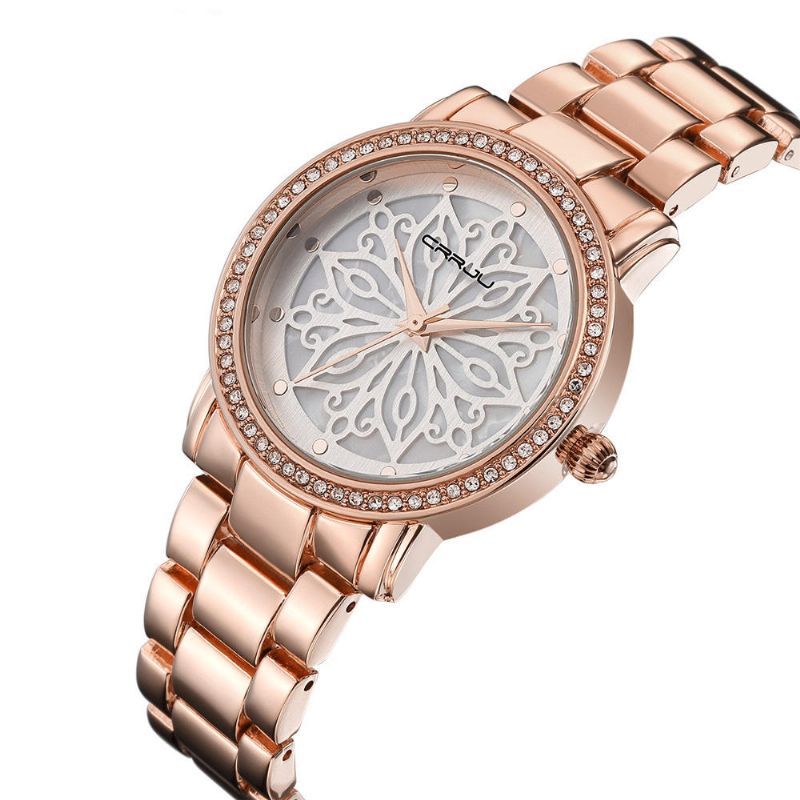 2109 Diamantes Dial Caso Mujer Reloj De Pulsera Relojes De Cuarzo De Acero Inoxidable