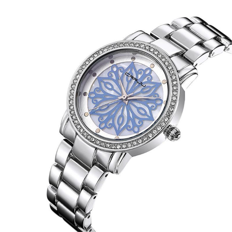 2109 Diamantes Dial Caso Mujer Reloj De Pulsera Relojes De Cuarzo De Acero Inoxidable