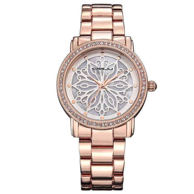 2109 Diamantes Dial Caso Mujer Reloj De Pulsera Relojes De Cuarzo De Acero Inoxidable