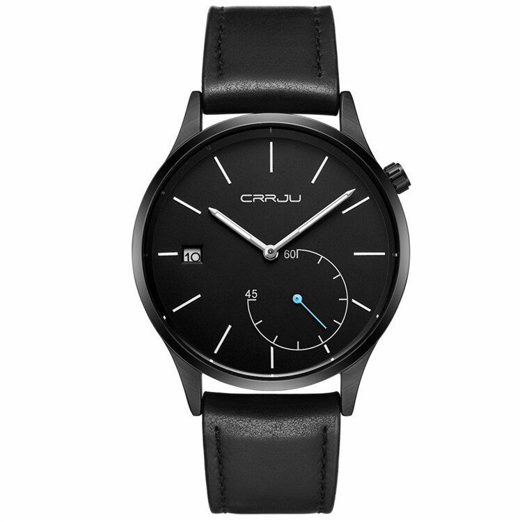 2129 Calendario Informal Correa De Cuero Dial De Trabajo Reloj De Pulsera Para Hombre Reloj De Cuarzo