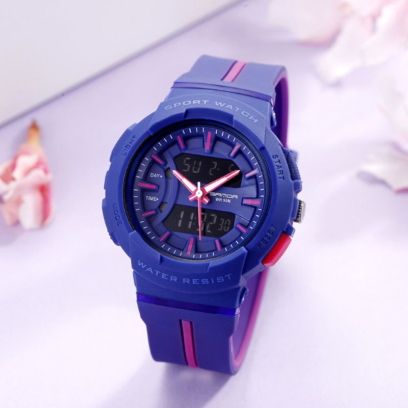 3003 Freash Color Fashion Style Pantalla Luminosa Reloj Digital De Doble Pantalla A Prueba De Golpes