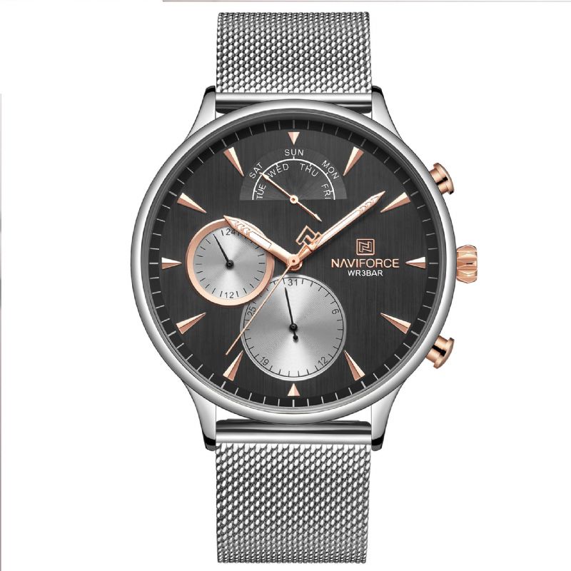 3010 Reloj De Pulsera Ultra Fino De Estilo Casual Para Hombre Reloj De Cuarzo Con Banda De Acero Inoxidable